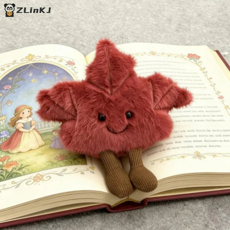 ▶1Pcs Cute Maple Leaf Doll Plush Keychain Toy Gift For Autumn Soft Stuffed Animal Collectible Toys Bag Pendant Zpaxo