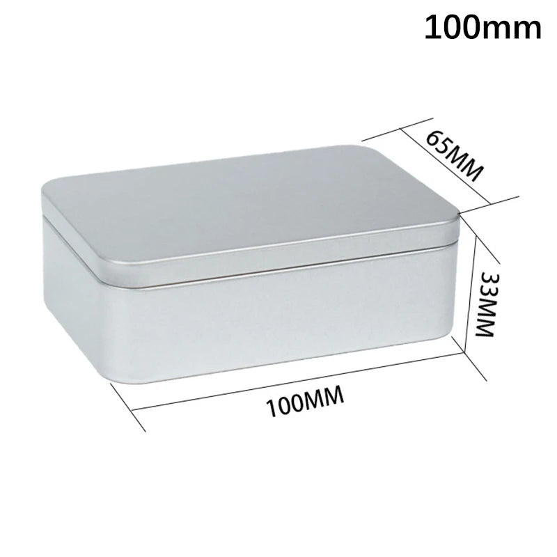 CMMini Tinplate Soap Box Portable Metal Rectangular Iron Small Square Zpaxo 100X65X33MM