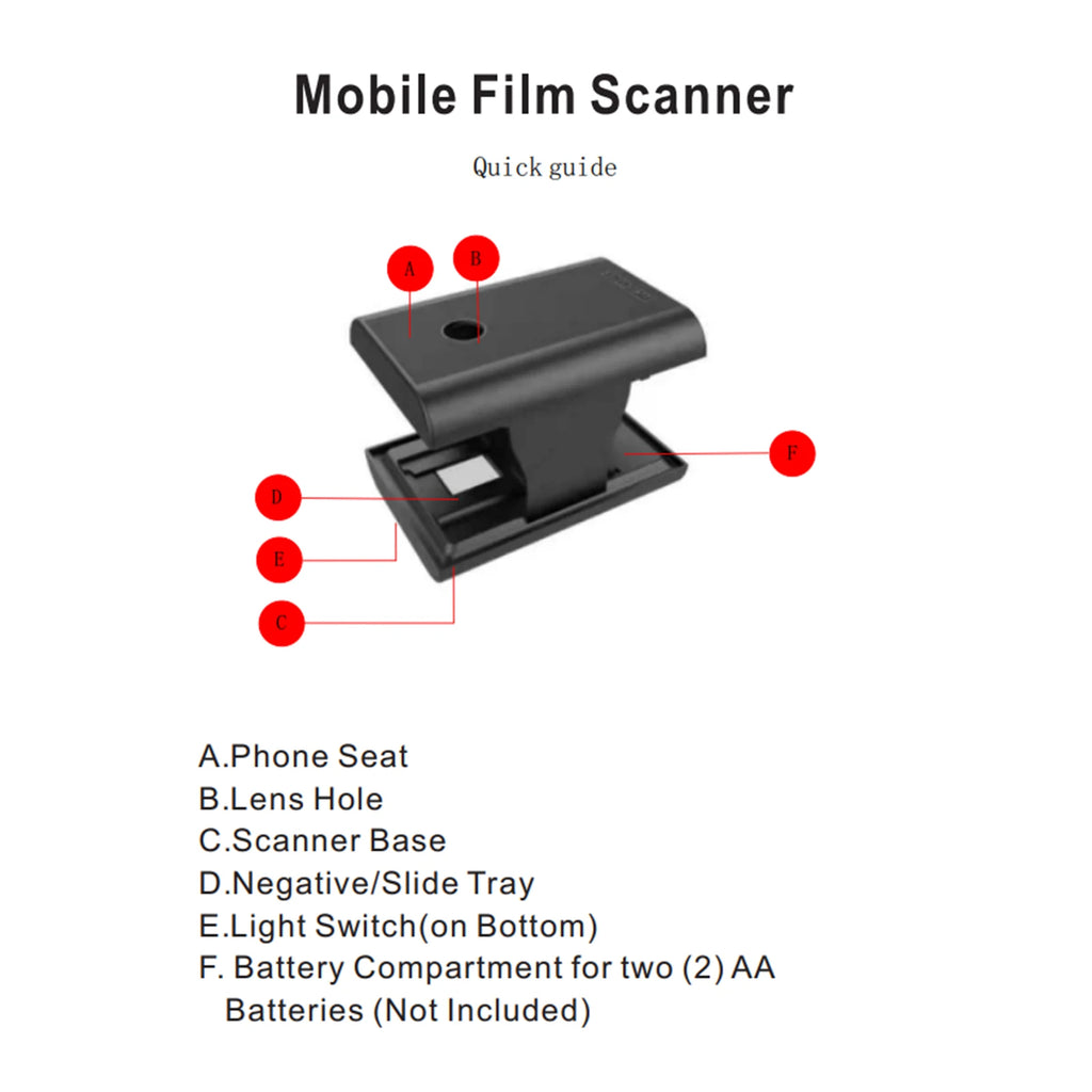 Film Scanner Mobile Film and Slide Scanner for 35mm/135mm Negatives Slides Foldable Novelty Scanner with LED Backlight Free APP Zpaxo
