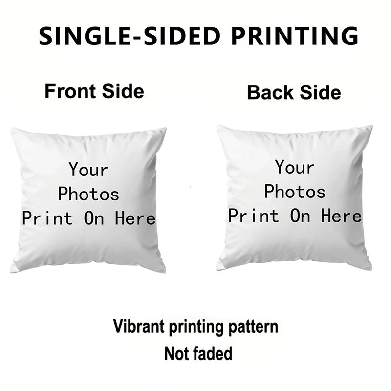 Custom Photo Cushion Cover Personalized Logo Pillow Sofa Car Seat