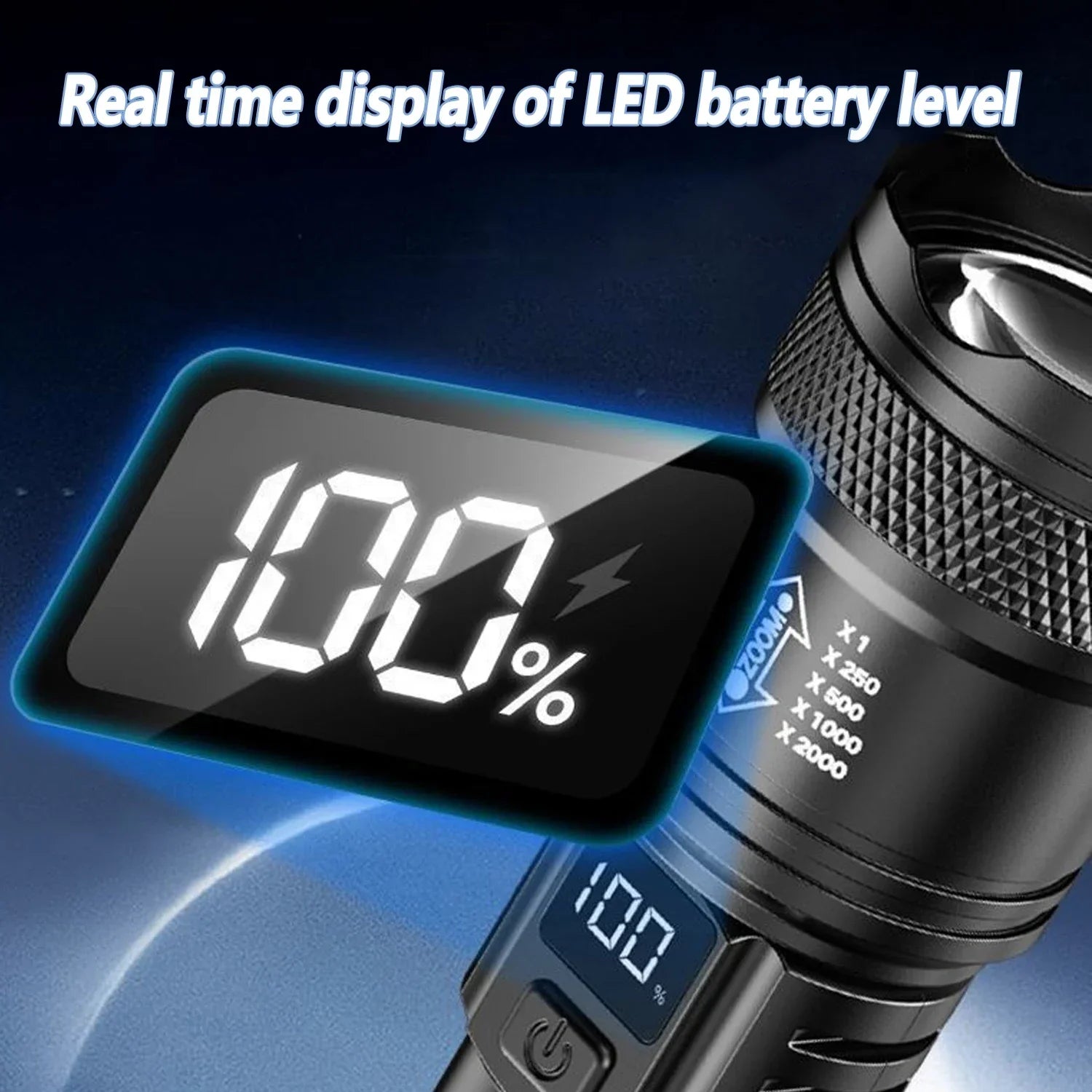 P50 LED Tactical Flashlight 2000LM Zoomable Waterproof EDC Torch
