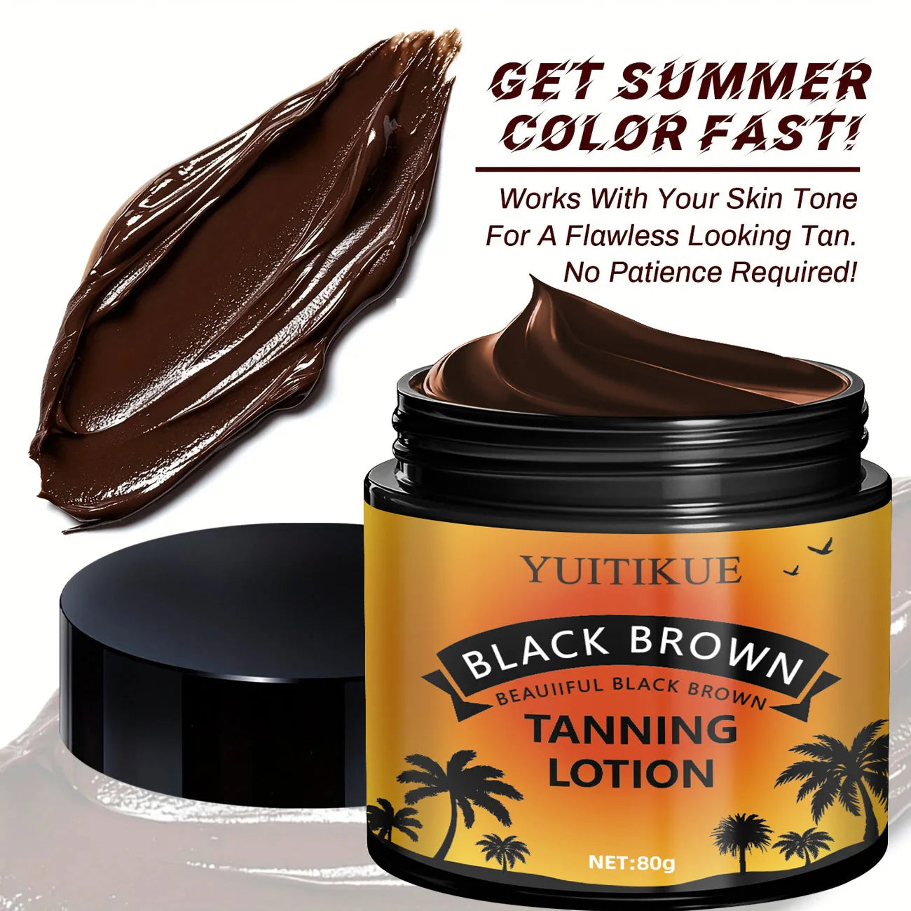YUITIKUE Sunless Tanning Lotion 80g – Self Tanner All Skin Tones Sunless Tanning Lotion Zpaxo