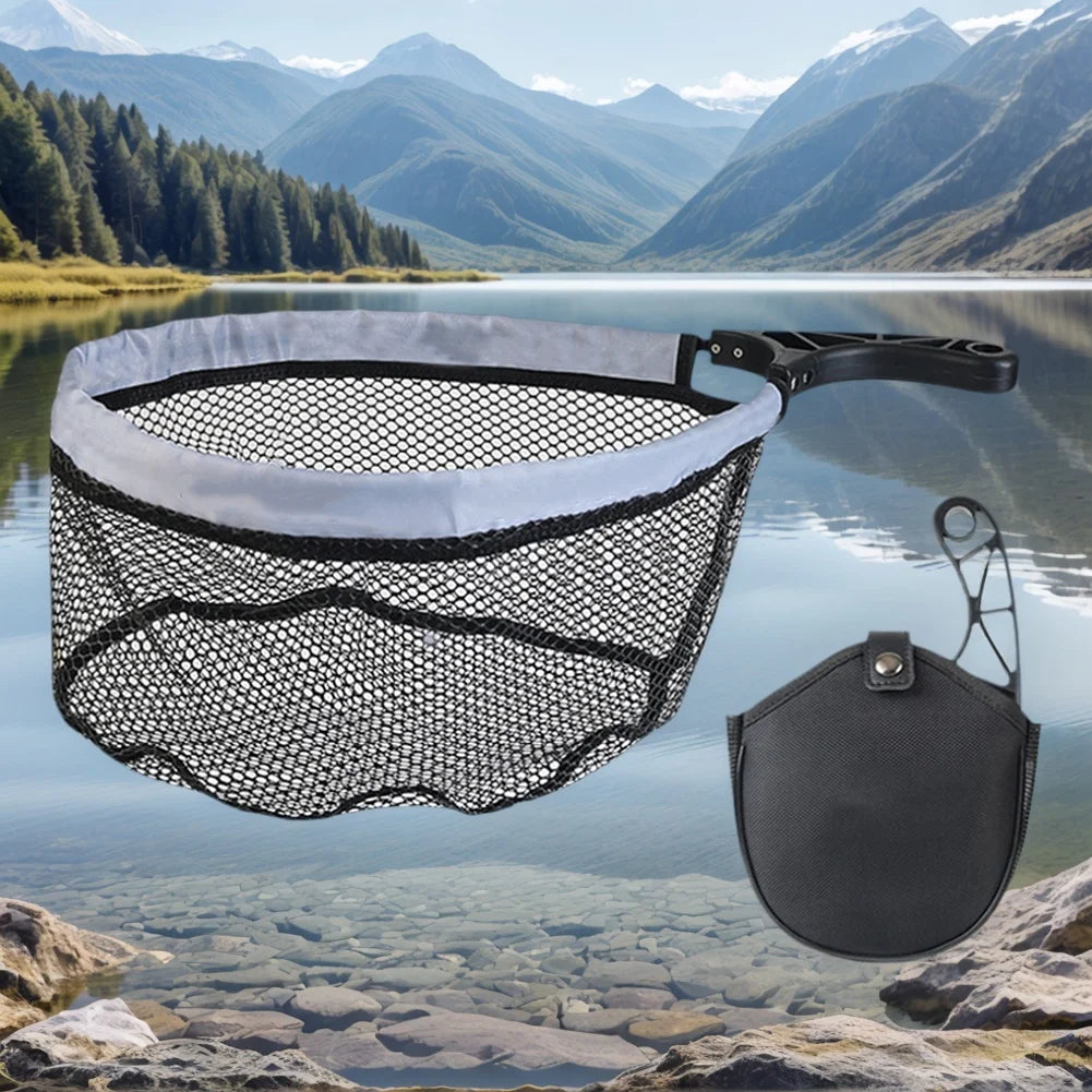 Fly Fishing Landing Net Non-slip Handle Foldable Tackle Bag Trout