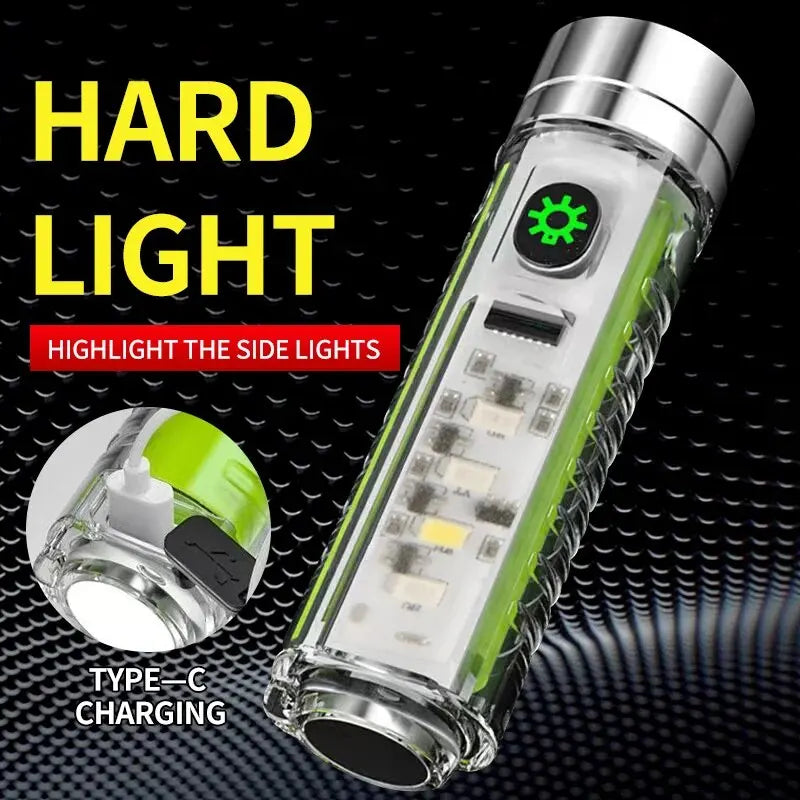 Mini USB-C LED Keychain Flashlight with UV Light & Tail Magnet LED Keychain Flashlight Zpaxo