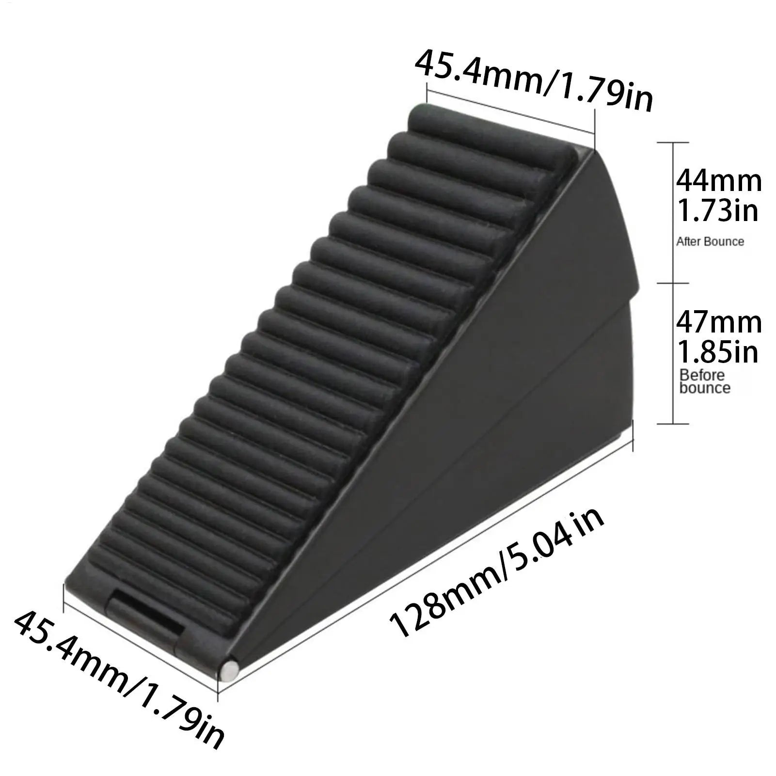 Heavy Duty Door Stopper Height Adjustable Spring Loaded Wedge Rear