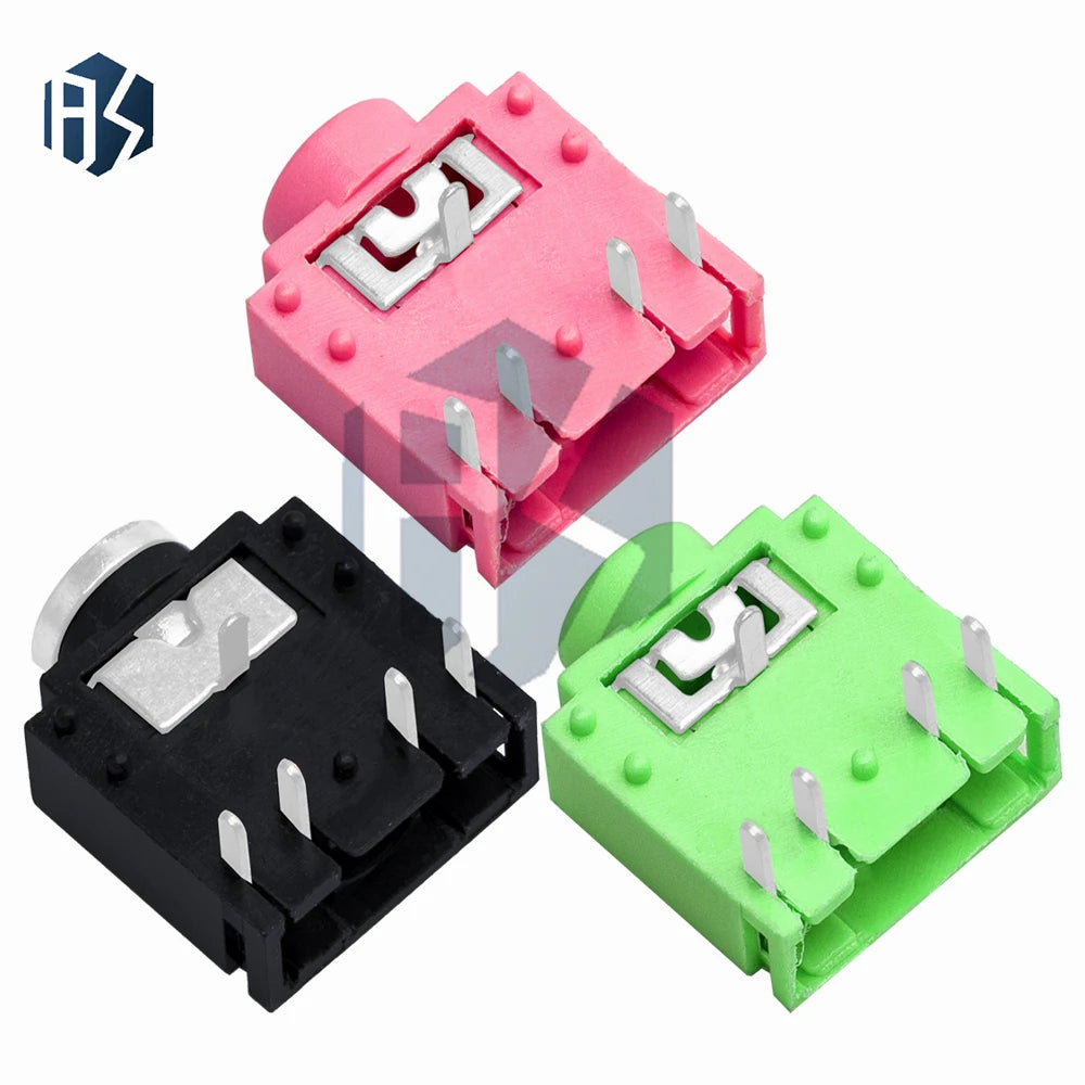 PJ-307 Stereo Jack Socket PCB-Mounted Audio Connector 3F07 Zpaxo