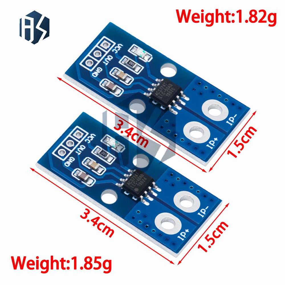 ACS724 Hall Effect Current Sensor Module 40A 50A Range 5V Operation Zpaxo