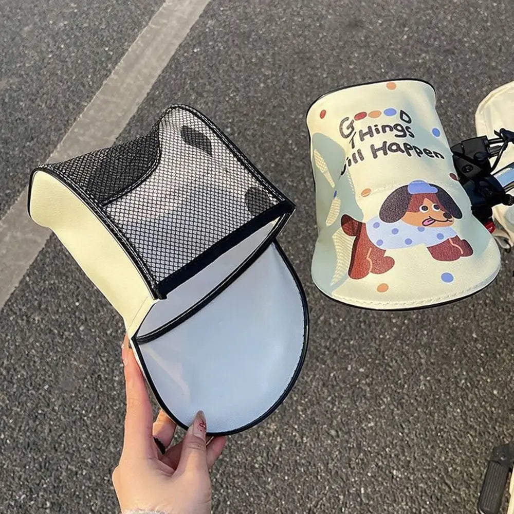 3D Design Motorcycle Handlebar Gloves Breathable Short/Long Scooter Sunshade Cover Cute Waterproof Bike Grip Mittens Zpaxo