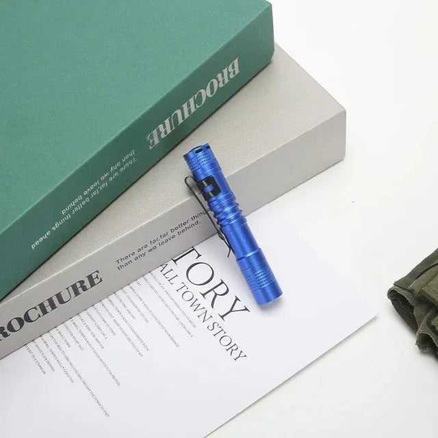 Mini LED Pen Flashlight 300LM with Clip – Pocket Torch AAA