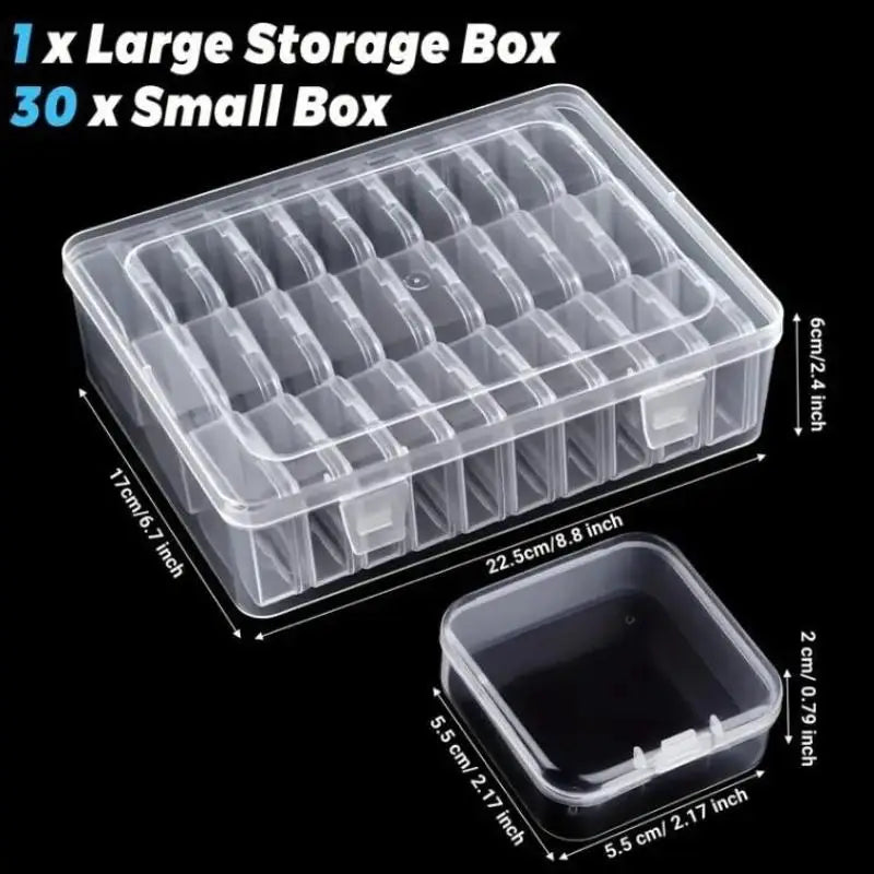 CM12 14 15 30 Grid Beaded Storage Box Nail Art Jewelry Earring Seed Zpaxo A4