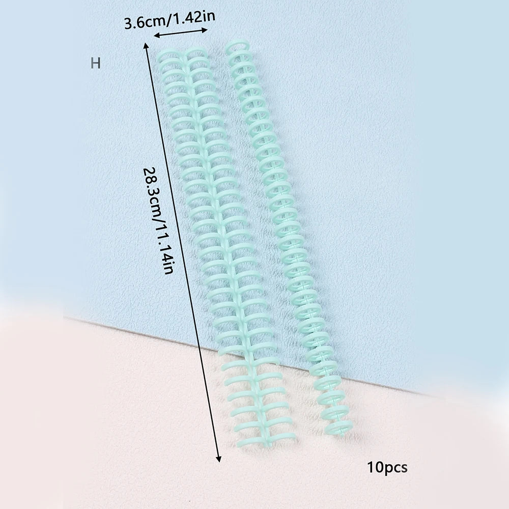 5/10Pcs Loose Leaf Binder Rings Binding Spines 30-Hole Plastic Comb Binding Spines for Teacher Student Business Notebook File Zpaxo 10Pcs Green