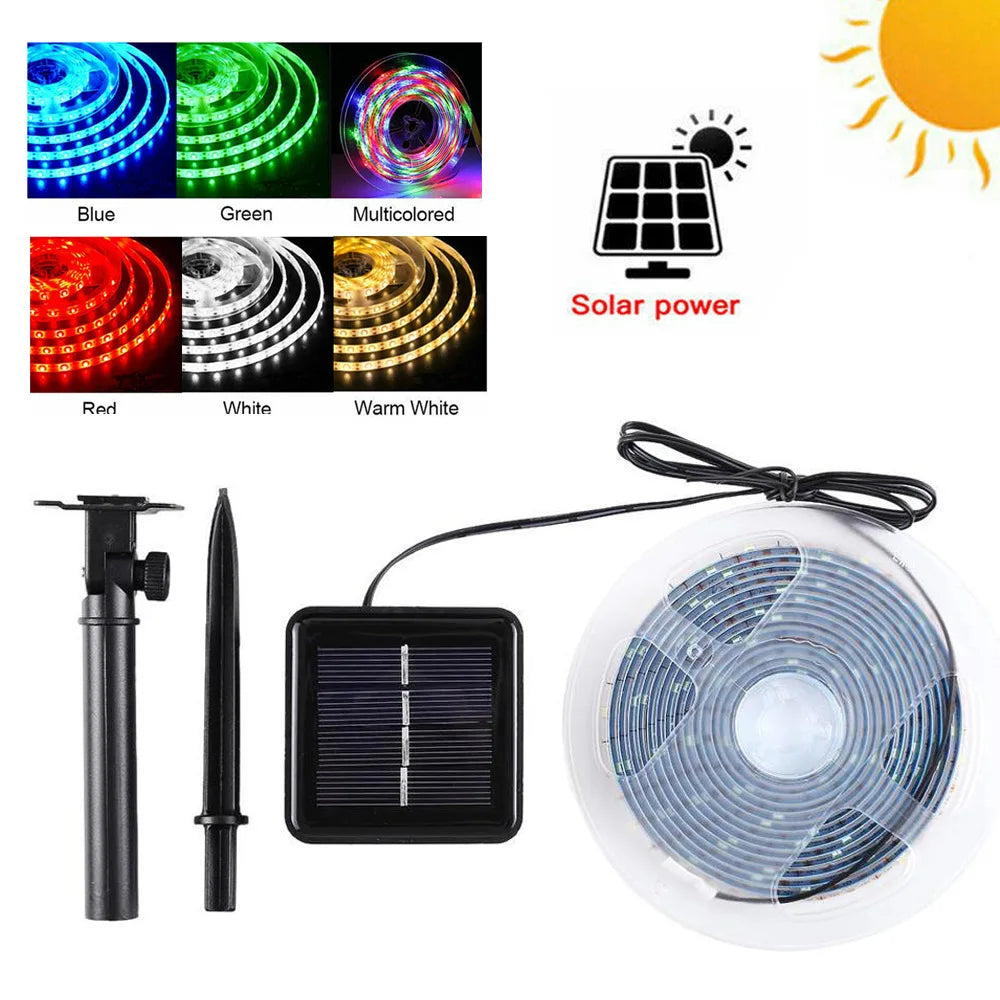 Solar Led Light Strips Outdoor Waterproof 8 Modes Garden String Zpaxo