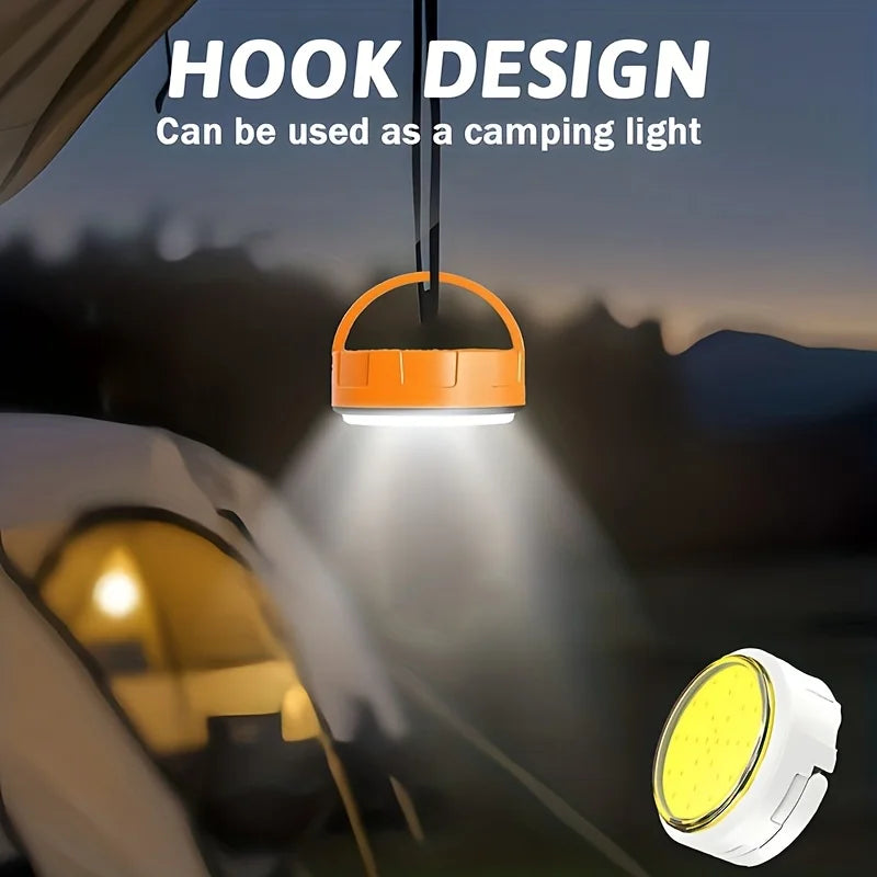 Magnetic COB LED Camping Lantern – 3-Mode Rechargeable Mini Light