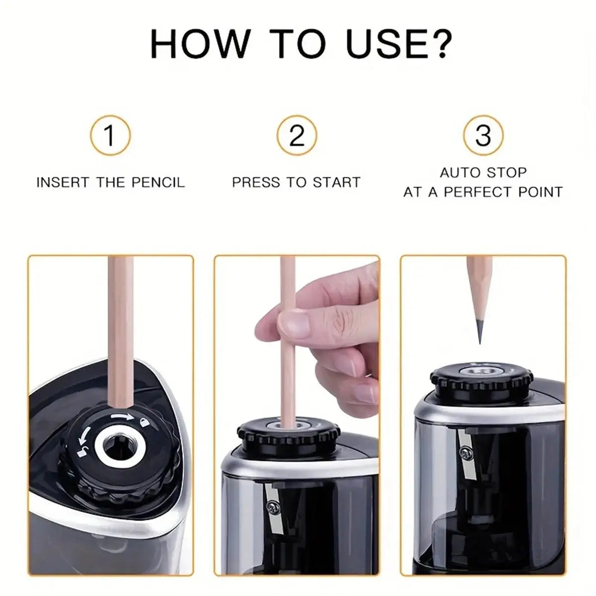 Automatic Electric Pencil Sharpener 6- Home Office School Student