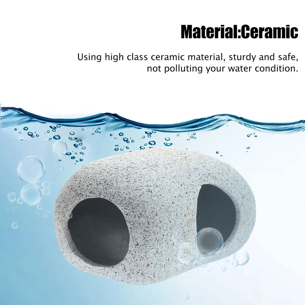 Sturdy Ceramic Aquarium Fish Cave Decor Tank Hiding Spot Shrimp