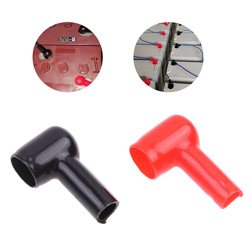 Black Red PVC Car Motorcycle Battery Negative Positive Terminal Cover