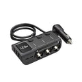 12V/24V Car Inverter Fast Charger Dual USB Car Socket Splitter LED Voltage Display Multi Ports Car Charger Adapter Dashcam Zpaxo Black