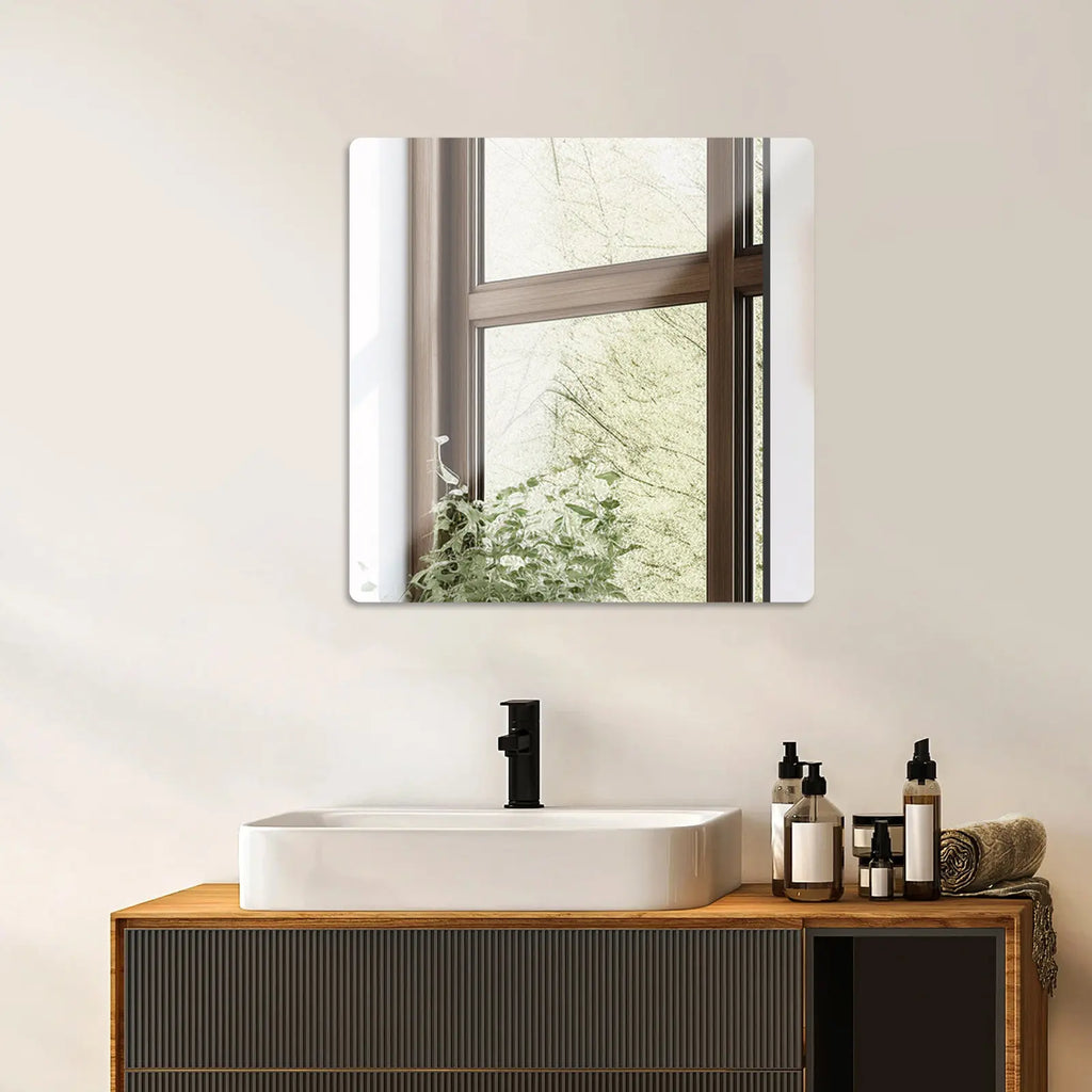 Square Acrylic Mirror Sheet Large Wall Mounted Safe Reflection