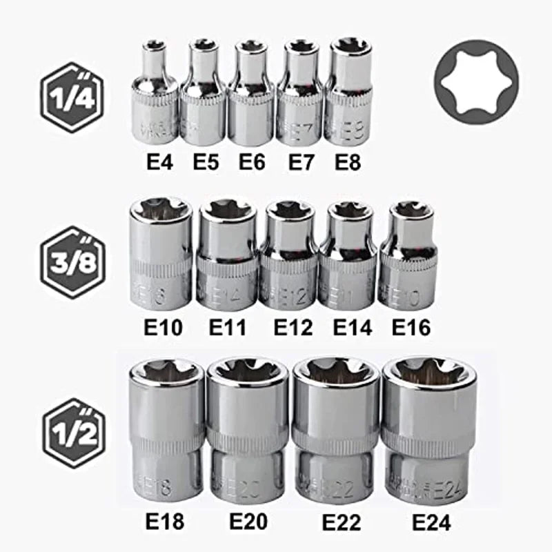 4 5 Female E Star Torx Socket E4-E24 E-torx External Hex Insert Nut