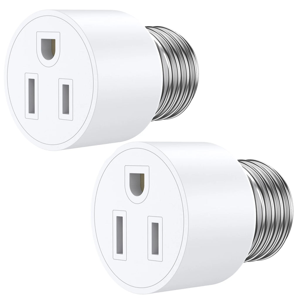 2PCS Universal Travel Adapter Light Socket 1250W Heat Resistant E26/E27 Multifunctional Flame Retardant Converter Socket Plug Zpaxo 2pcs
