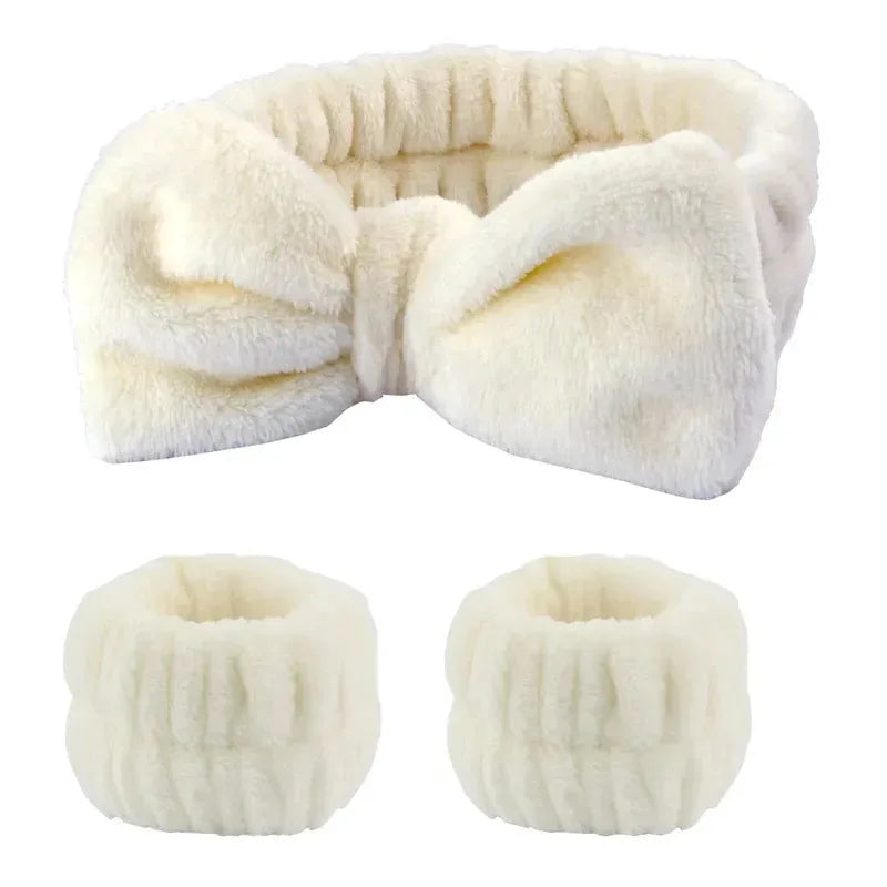 Face Wash Headband & Wristband Set – Skincare Hair Band