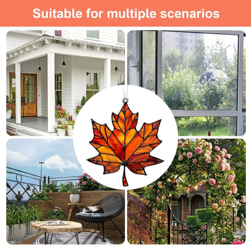 Fall Leaves Thanksgiving Decor Autumn Decor Wall Decor Fall Leaves Maple Leaves Stained Fall Decorations Acrylic Wall Art Zpaxo