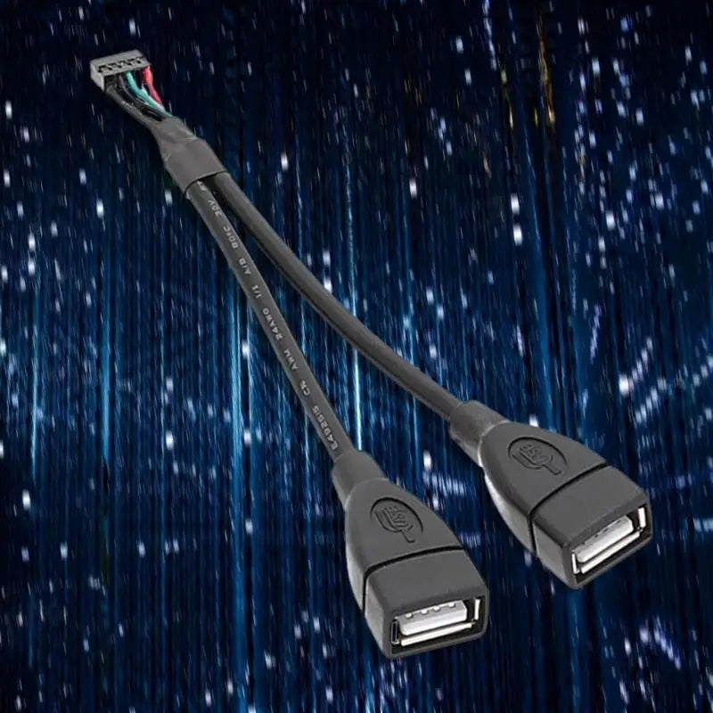 652F Two USB Front Panel Socket to Mainboard 9pin 10Pin Adapter Braided Shielding Zpaxo