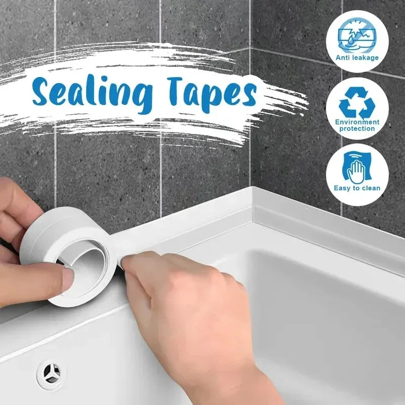 1 Roll of Waterproof White PVC Self-Adhesive Tape - Perfect for Bathroom, Sink & Kitchen - Super Strong Stickiness! Zpaxo