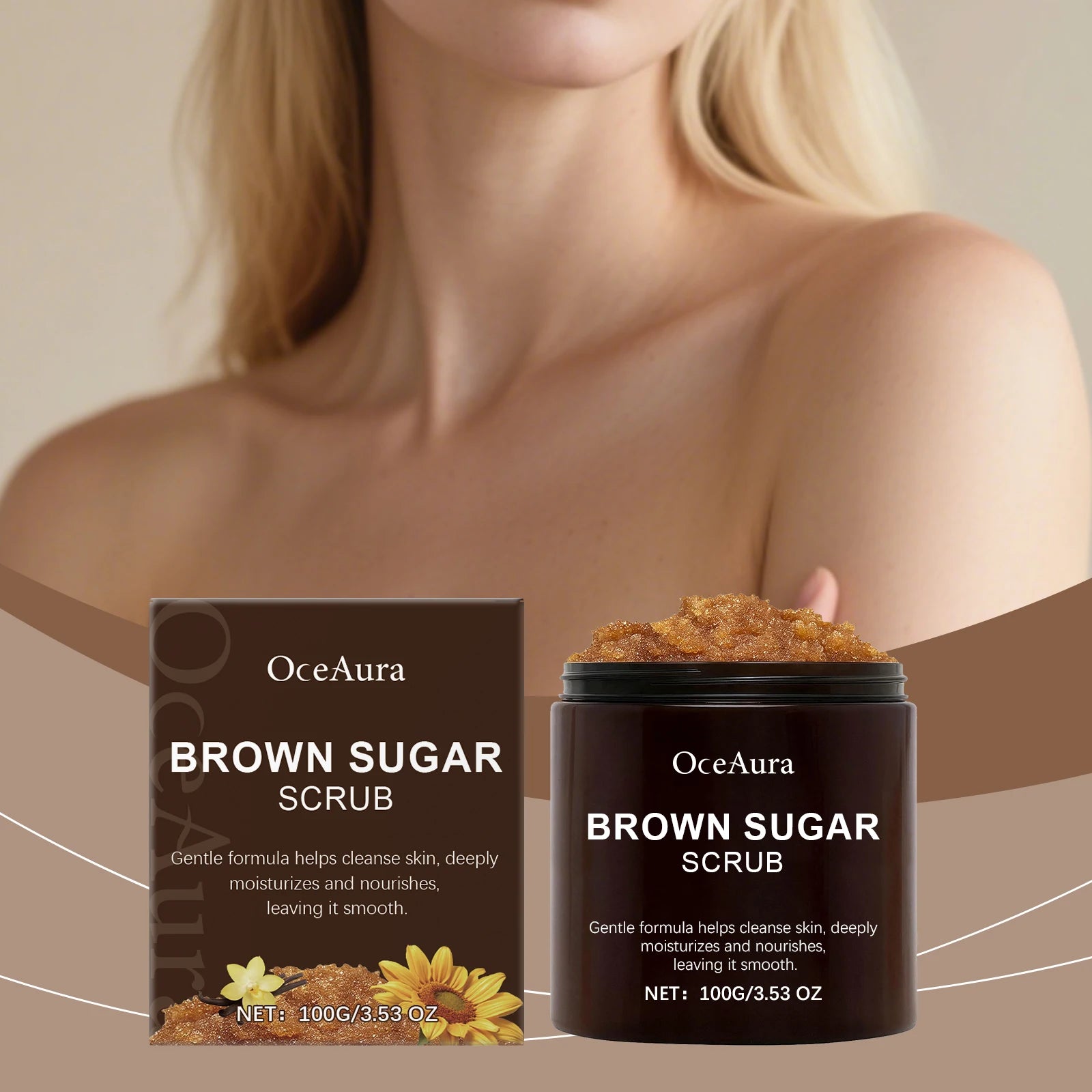Reduces Roughness Brown Sugar Body Scrub Gently Cleanses Dead Skin Plant Oils Nourish Skin Leaving It Smooth and Soft Zpaxo