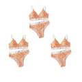 Women's Leopard Print Seamless Bra & Brief Set – 1-4 Pcs
