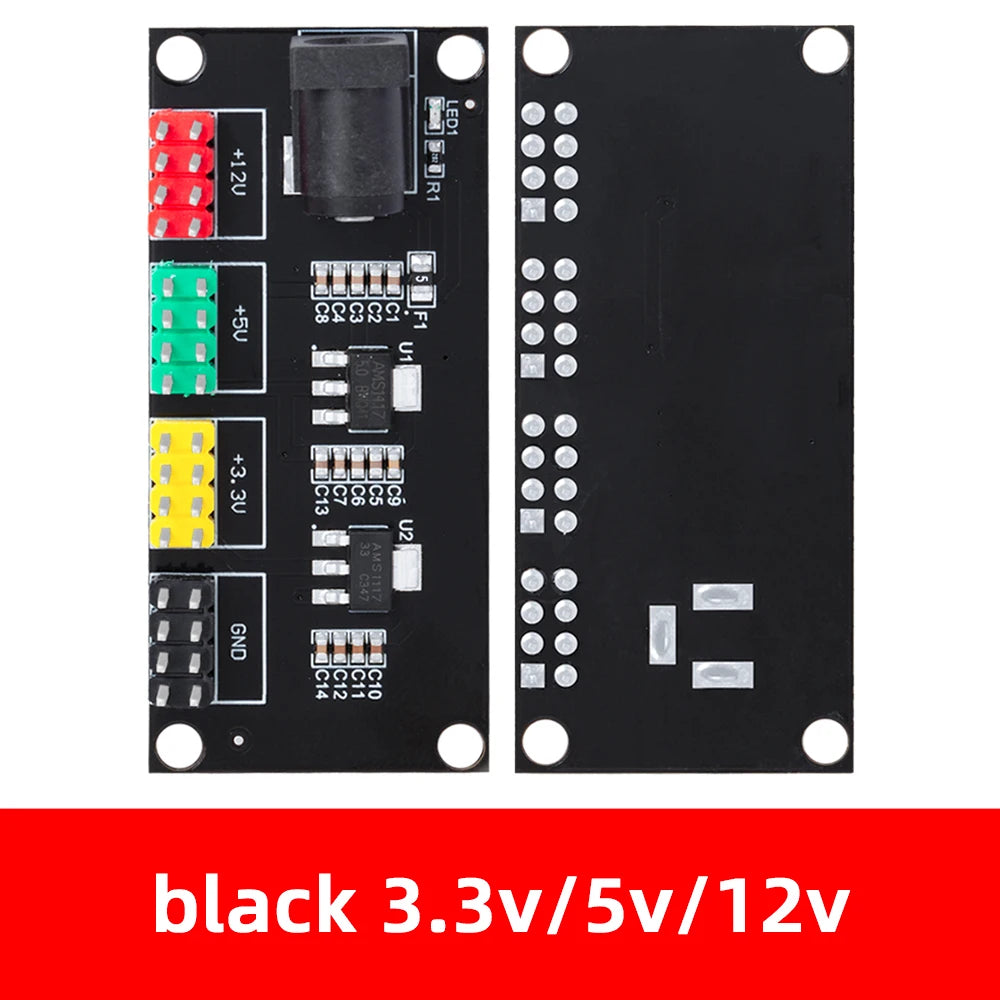 Power module 3.3v 5v 12v multi-channel output voltage conversion module DC-DC12V to 3.3v 5v 12v Zpaxo black