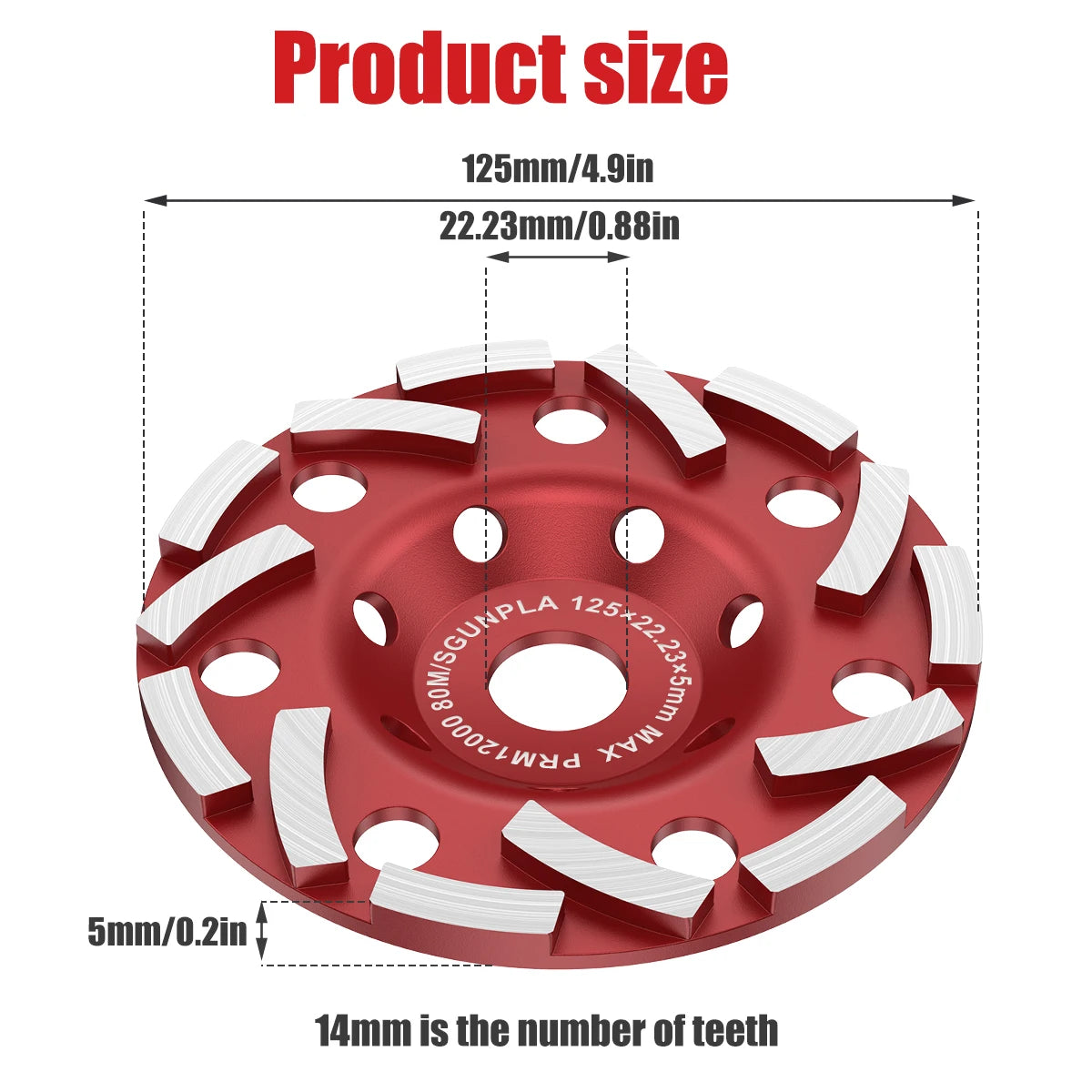 4/5 Inch Diamond Grinding Wheel Disc Abrasive Cup Wear Sanding DIY Cutting Disc Angle Grinder Tool Polisher For Concrete/Wood Zpaxo