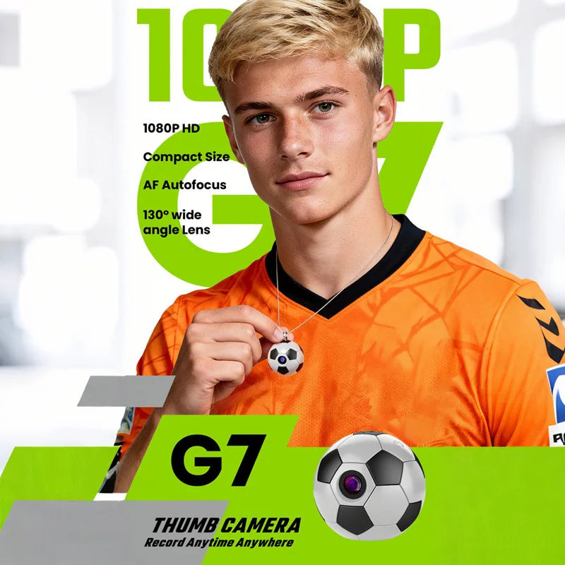 Portable 1080P HD Thumb Camera 130 Wide-angle Outdoor Soccer Shape