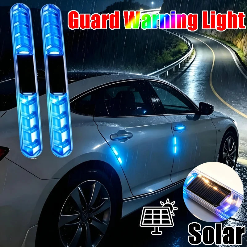 Solar Car Door Edge Guard Warning Light Colorful LED Flashing Strip Zpaxo