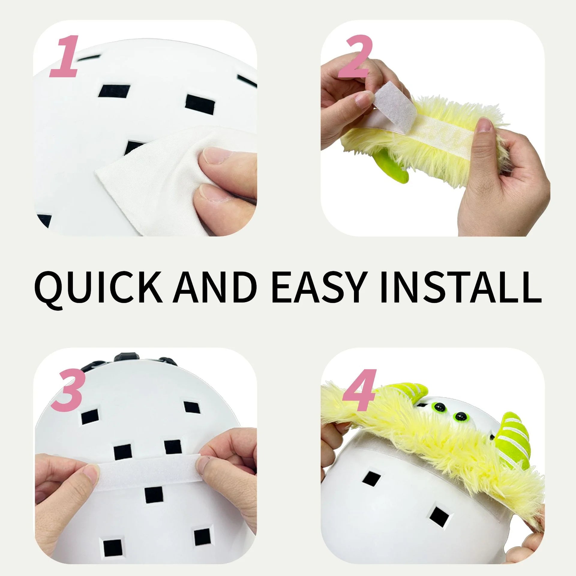 3D Plush Monster Helmet Ears – Fun Ski & Outdoor Helmet Decor