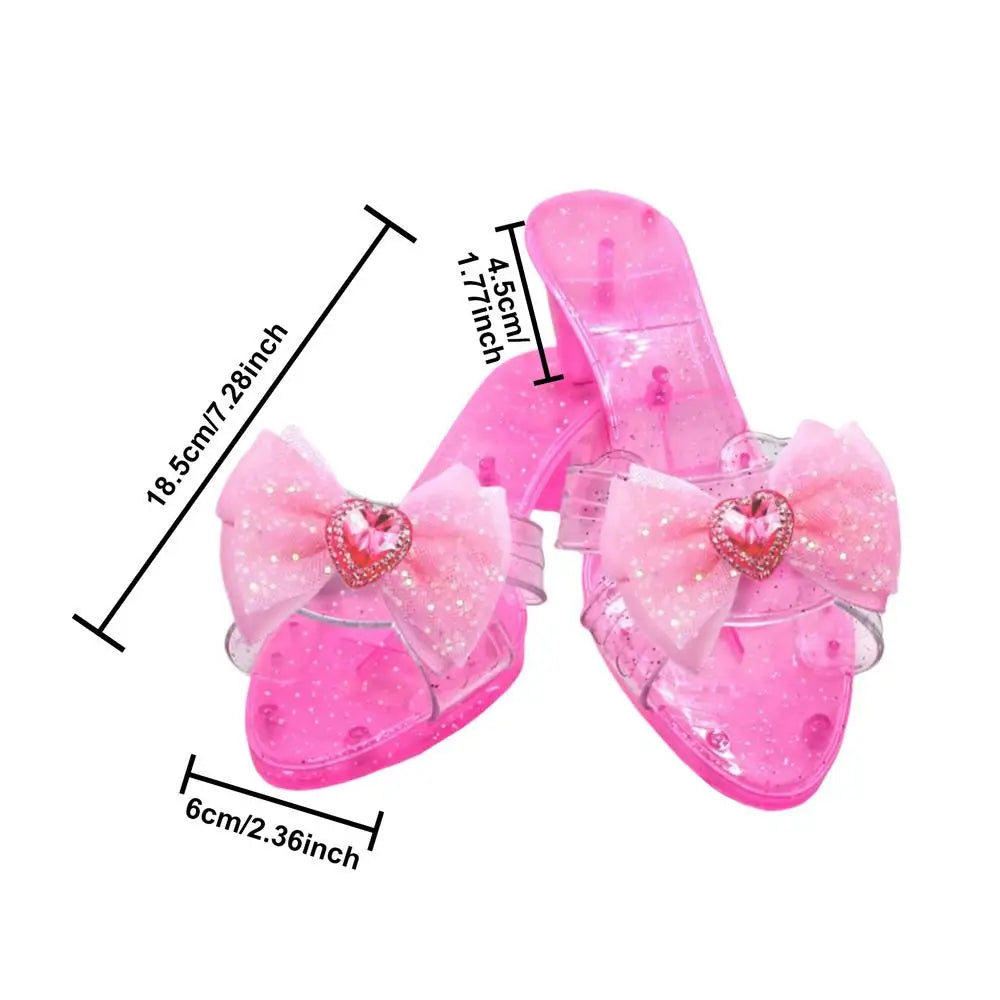 Princess Crystal Shoes Cosplay Prop Heels Pretend Play House Games Zpaxo Pink