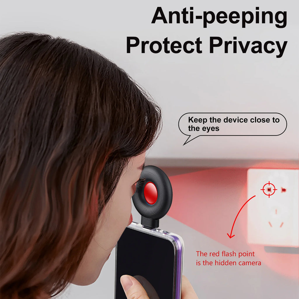 Portable Mini Anti-Peeping Detector Home Hotel Infrared Anti-Candid Shooting Pinhole Camera Mobile Phone IOS & Type-C Interface Zpaxo