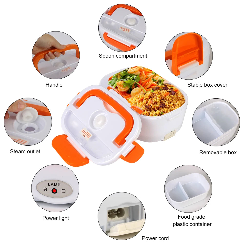 Fast Heating Food Container Dinnerware Warmer 12V 220V EU Plug