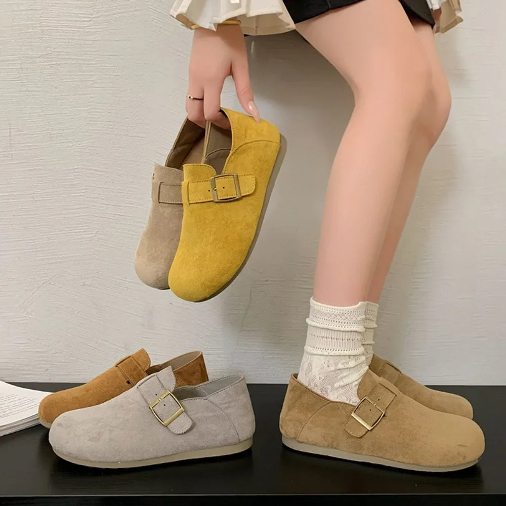 Shoes Woman Flats Slip-on Autumn Dress Retro Slip Moccasin Fall 2025