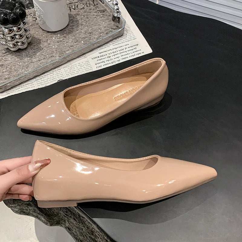 Flats Women's Shoes Yellow Net Brown Sugar Fruit Flat Shallow Pointed