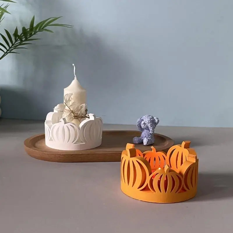 Hollowed Pumpkins Silicone Mold Candlestick Candle Tealight Holder