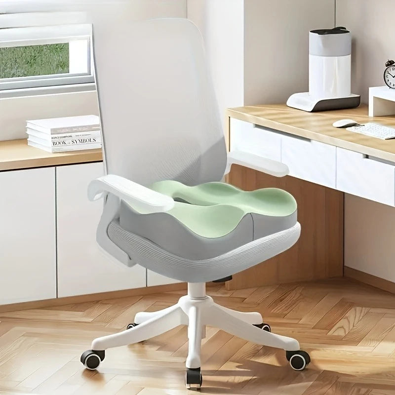 Memory Foam Seat Cushion Ergonomic Design Central Groove Suitable Zpaxo light green
