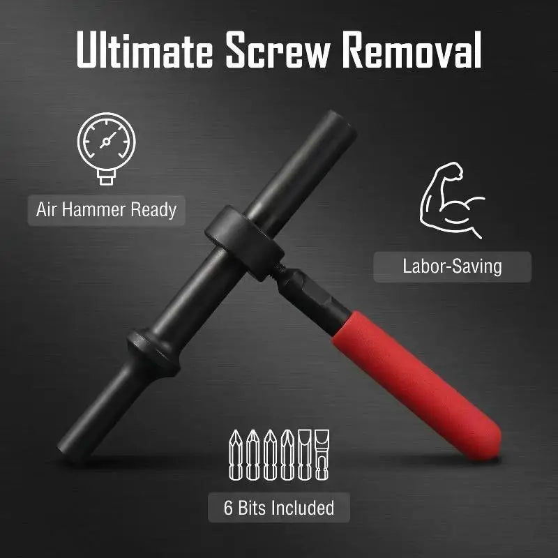 6-Piece Impact Screwdriver Set | Carbon Steel T-Bar Driver