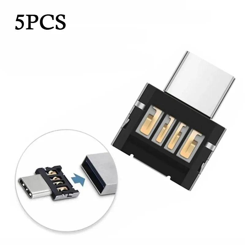 1-5pcs Type C To USB 2.0 OTG Adapter Micro USB Type-c Male To USB Female Converter For Macbook Samsung S20 USB C OTG Connector Zpaxo