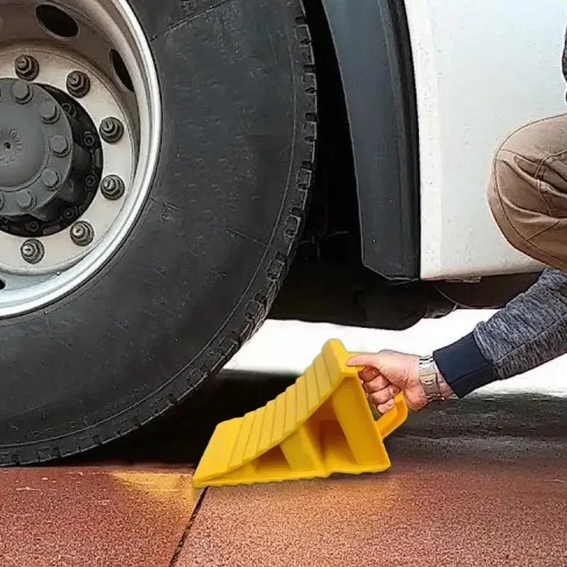 ABS Wheel Chock with Handle – Anti-Slip Tire Stop Block