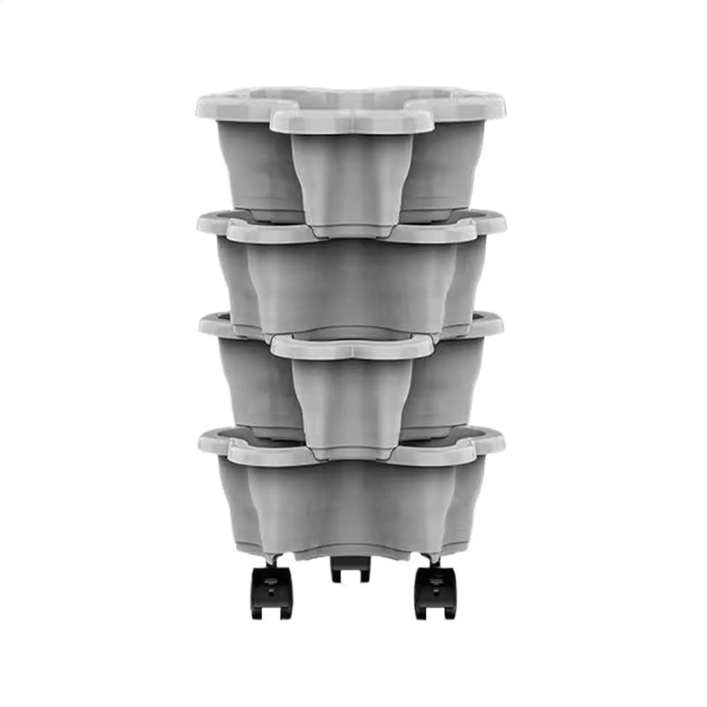 Stackable Vertical Garden Planter Tower – 4/5 Tier with Casters Vertical Garden Planter Zpaxo