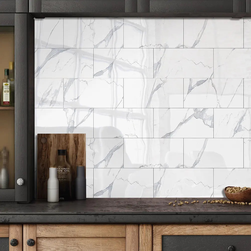 Waterproof Tile Stickers Thickened Self Adhesive Wall Panels Kitchen