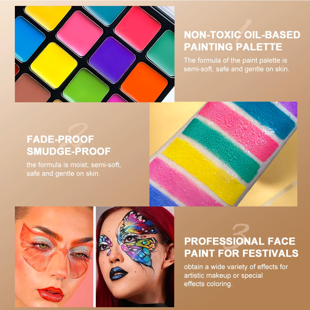 Beauty Makeup Face Body Paint Palette Cosmetic 22 Oil Painting Facial Zpaxo