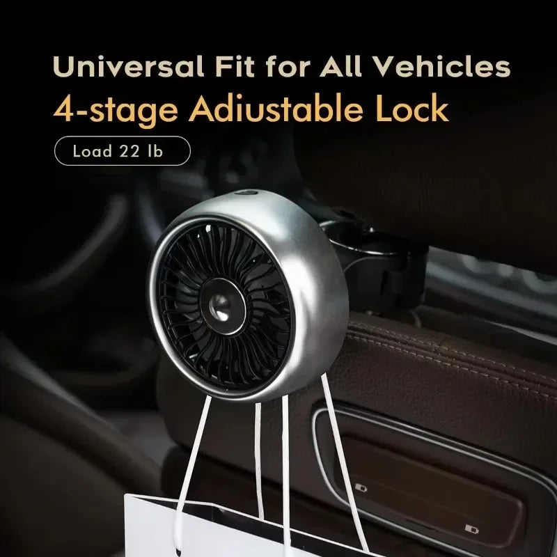 USB Car Fan Dual Head RGB 3-Speed Rear Seat Cooler | Zpaxo