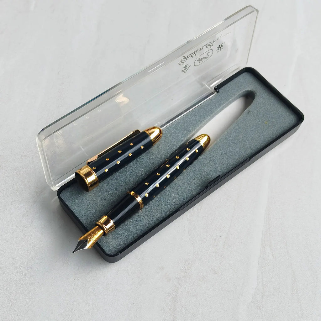 Chinese Dandong JINLONG Fountain Pens, Metal Copper Body, Full of Stars 1990s Style, Antique Writing Tool, Collectible Zpaxo